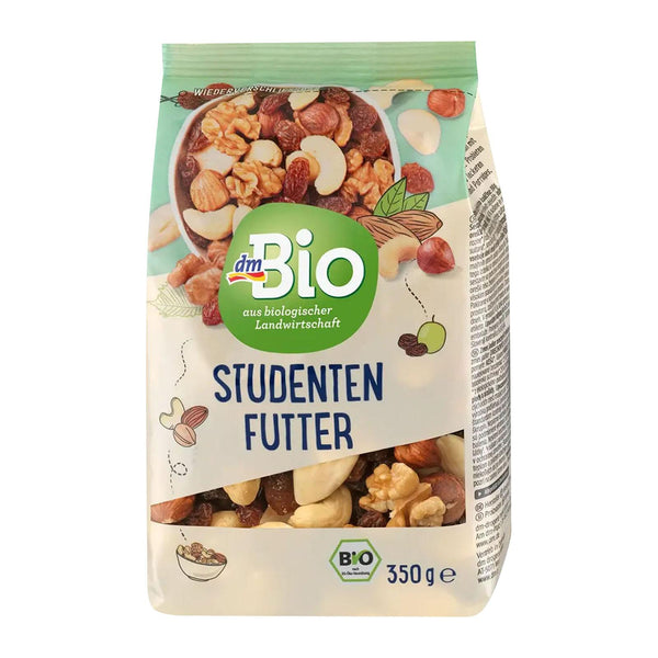 dmBio Organic Nuts And Dried Fruit Mix, Cashew Almond Hazelnut Walnut Dried Grape Sultanas 350G