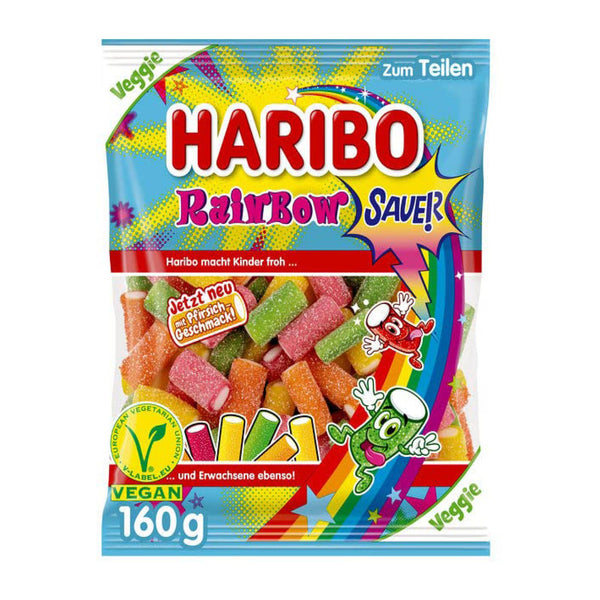 Haribo Rainbow Fizz Sour Gummy 160 g