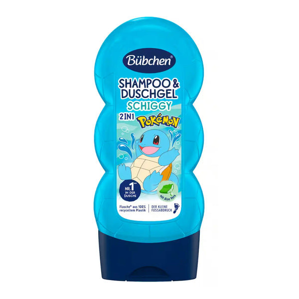 Bubchen Kids 2in1 Shampoo & Shower Gel Squirtle Pokemon - Fun, gentle formula for kids’ hair and skin with a Squirtle Pokémon design.