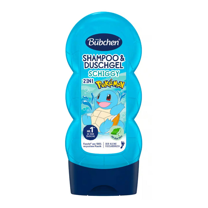 Bubchen Kids 2in1 Shampoo & Shower Gel Squirtle Pokemon - Fun, gentle formula for kids’ hair and skin with a Squirtle Pokémon design.