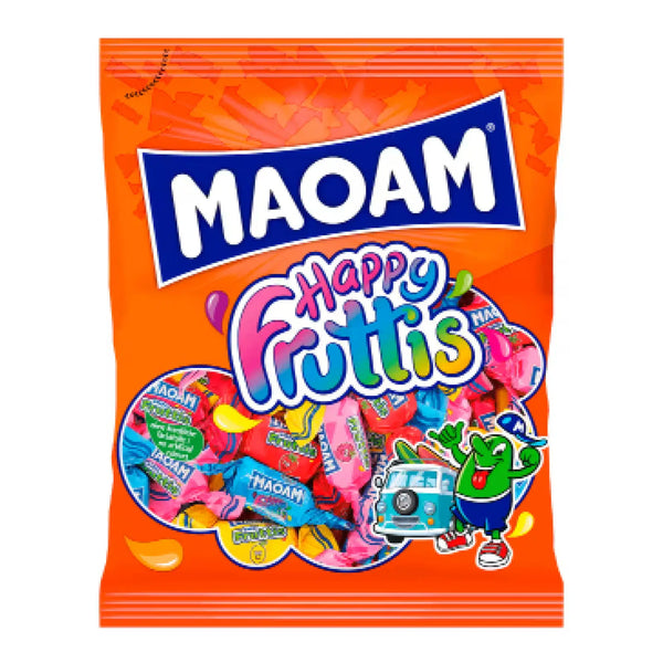 Haribo Maoam Happy Fruttis chewy candy assortment in a 175g bag – individually wrapped fruity chewy candies in assorted flavors, made in Germany