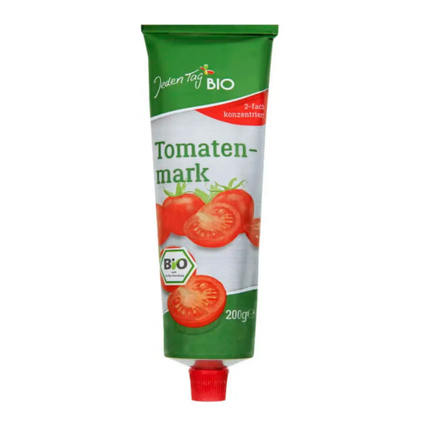 Jeden Tag Bio Organic Tomato Puree Double Concentrate 200g – Organic tomato paste double concentrate, ideal for cooking, made in Germany