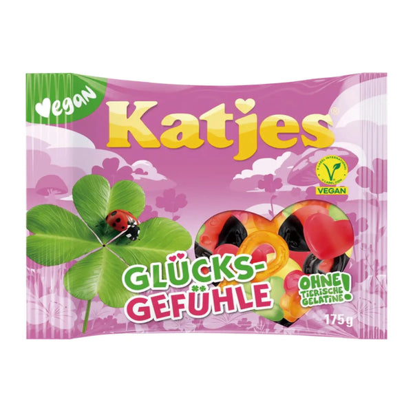 Katjes Happiness Mixture Vegan 175g – German vegan candy mix with fruit gummies and liquorice, gelatin-free and palm oil-free